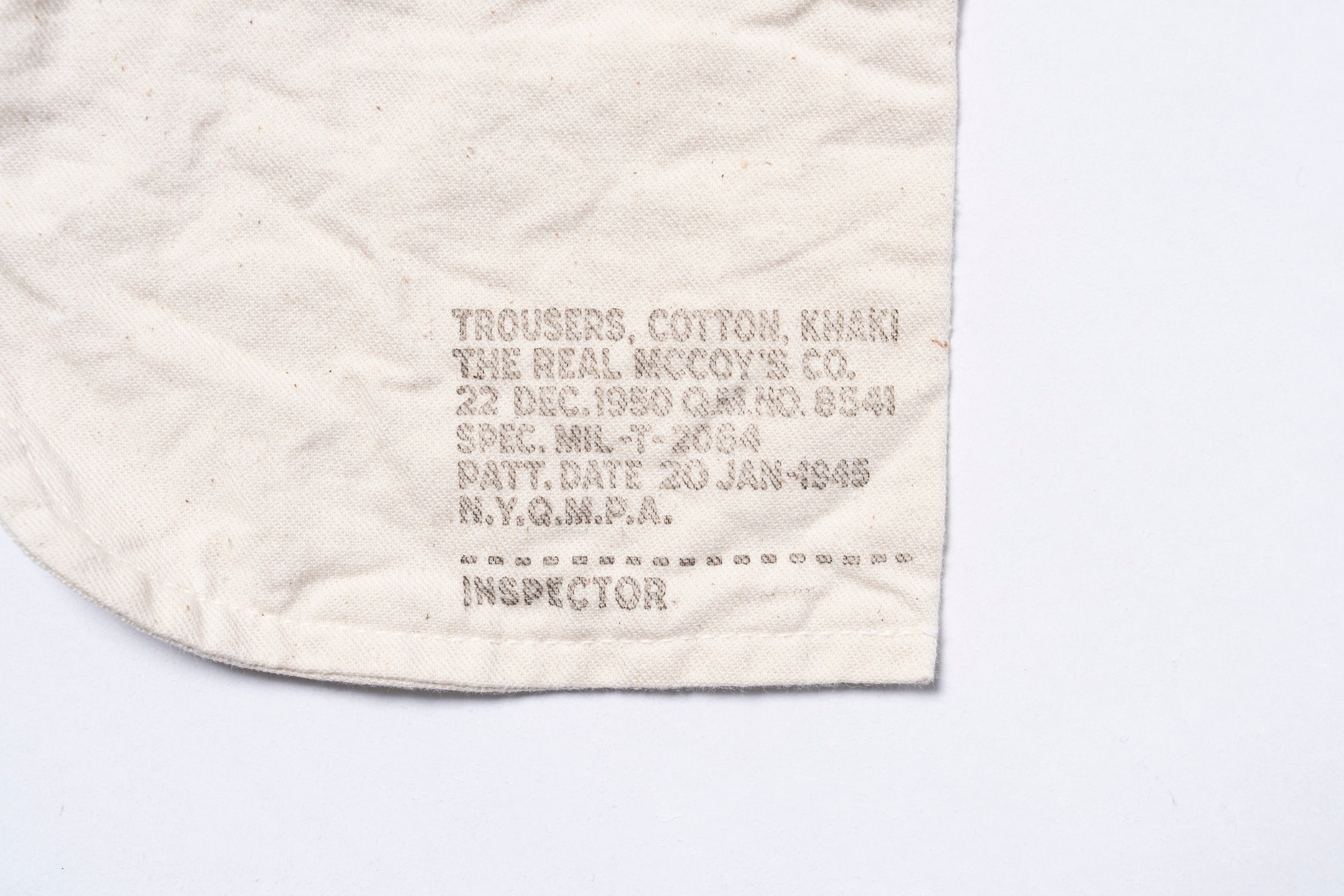 TROUSERS, COTTON, KHAKI, 1945 – The Real McCoy's