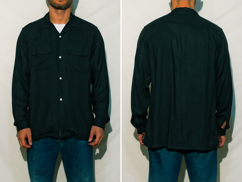 OPEN COLLAR RAYON SHIRT