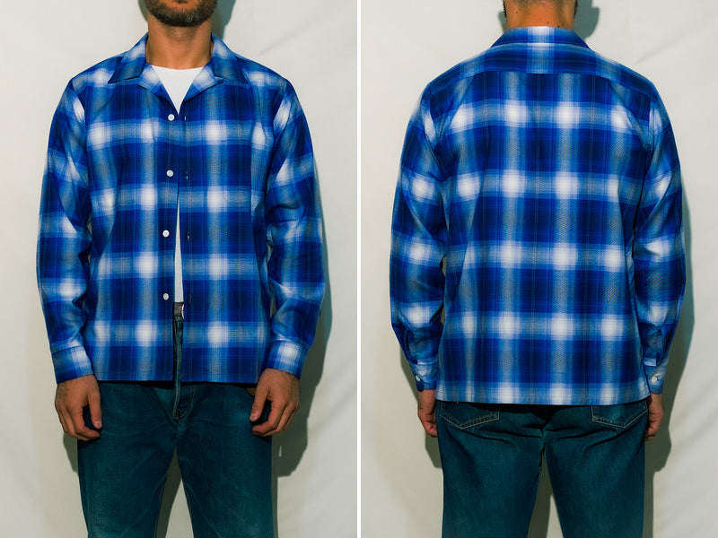 OMBRE COTTON RAYON OPEN COLLAR SHIRT