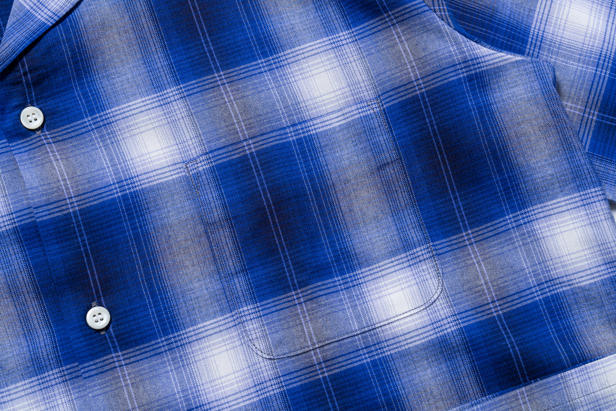 OMBRE COTTON RAYON OPEN COLLAR SHIRT