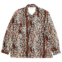 VELVET OPEN-COLLAR SHIRT / ANIMAL PATTERN