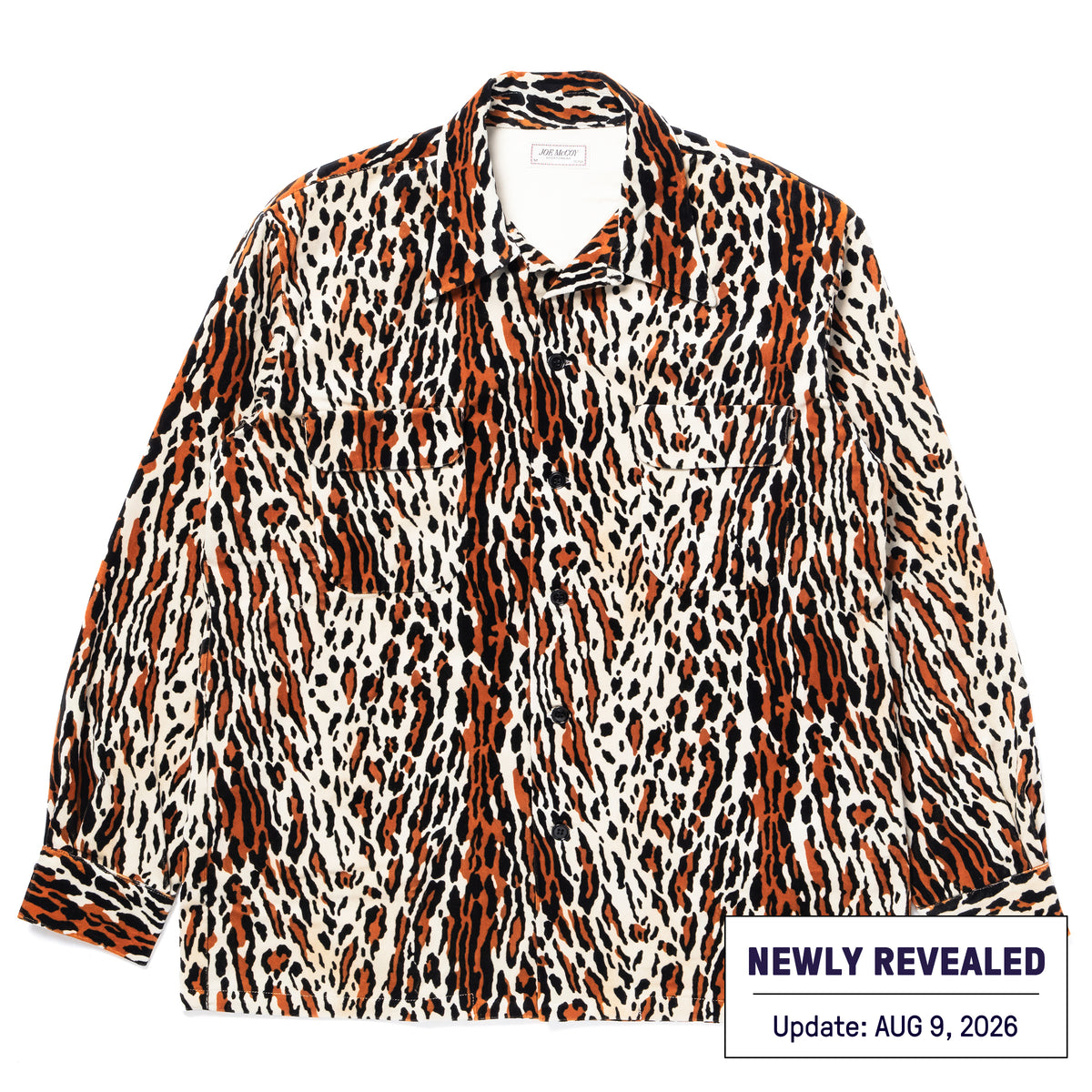 VELVET OPEN-COLLAR SHIRT / ANIMAL PATTERN