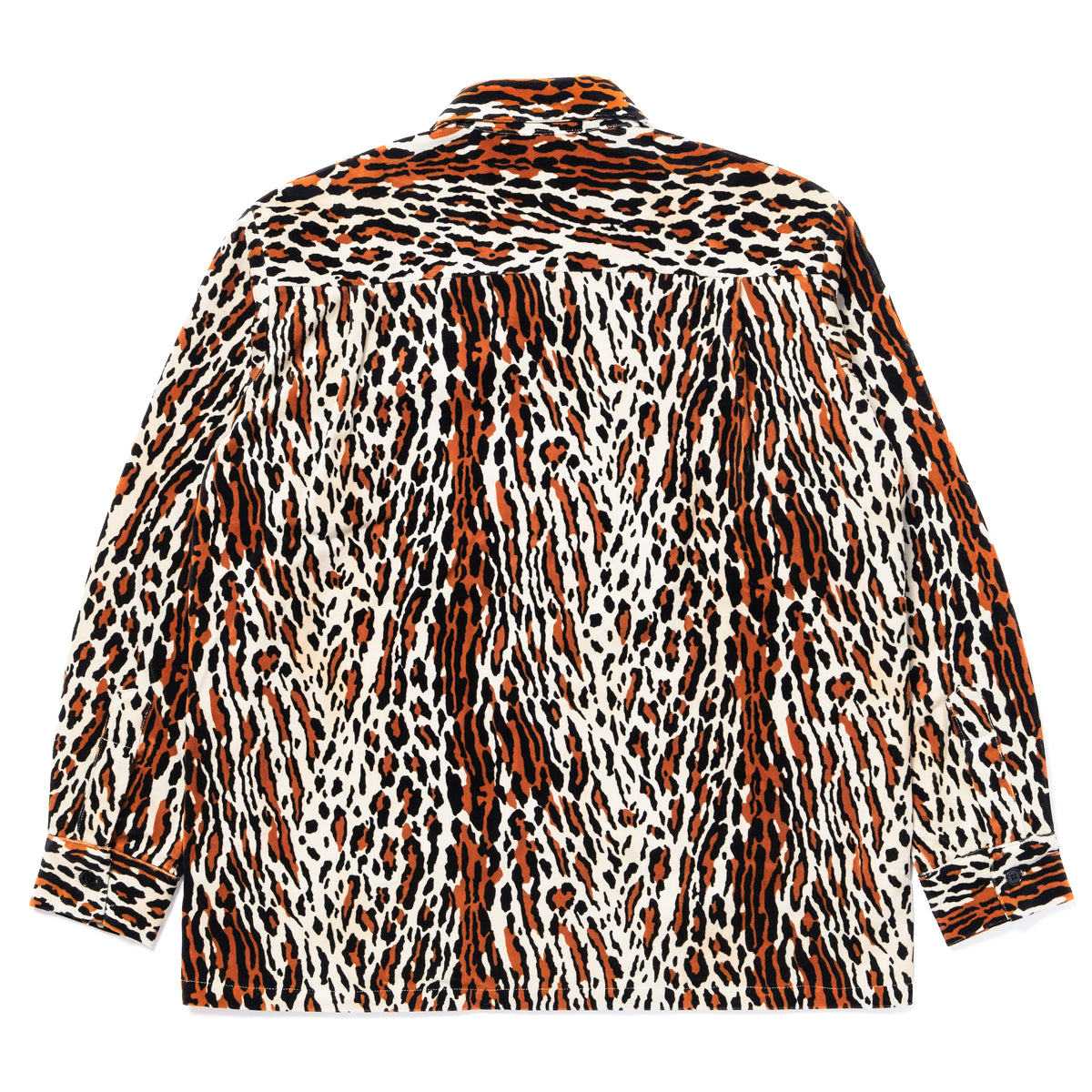 VELVET OPEN-COLLAR SHIRT / ANIMAL PATTERN